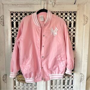 vintage baby pink New York Yankees bomber jacket!!